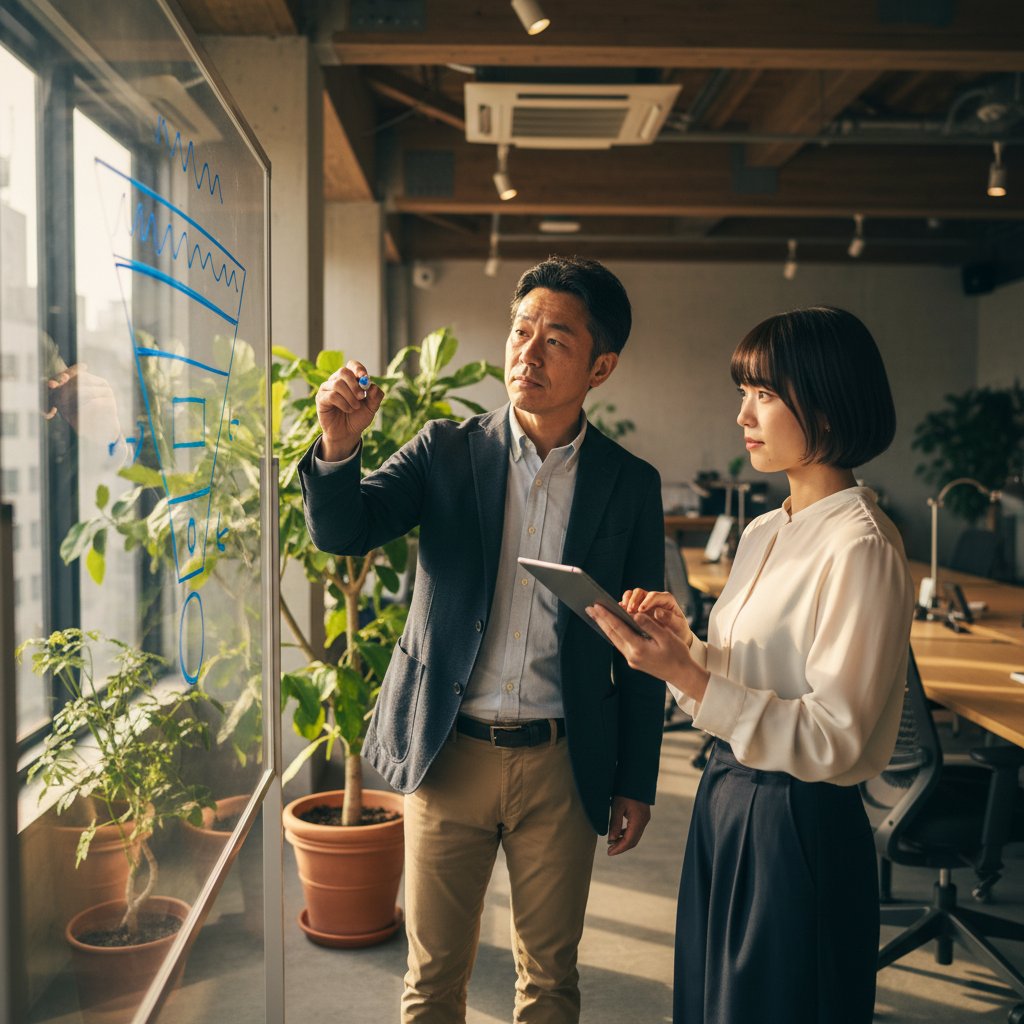 カスタマージャーニーをホワイトボードに描くマーケター