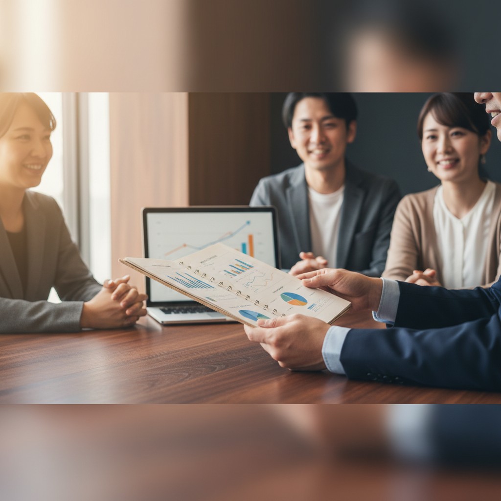 AIペルソナの成功事例を共有する経営チーム