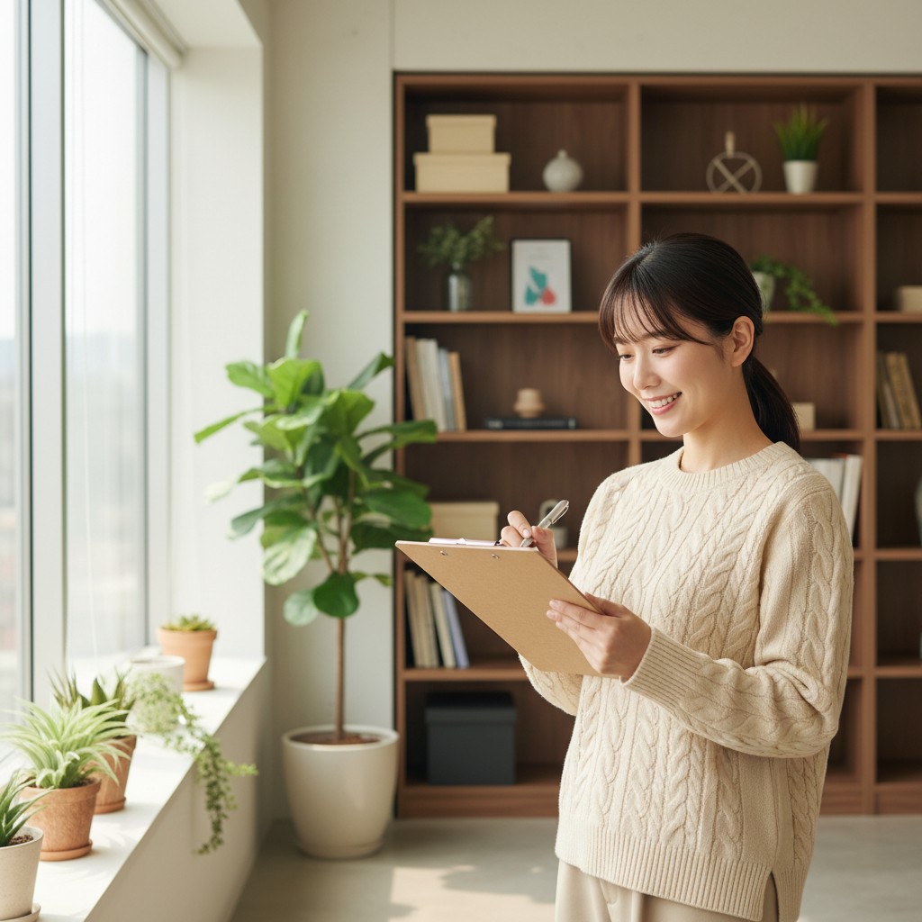 AIペルソナ立ち上げのチェックリストを確認する担当者