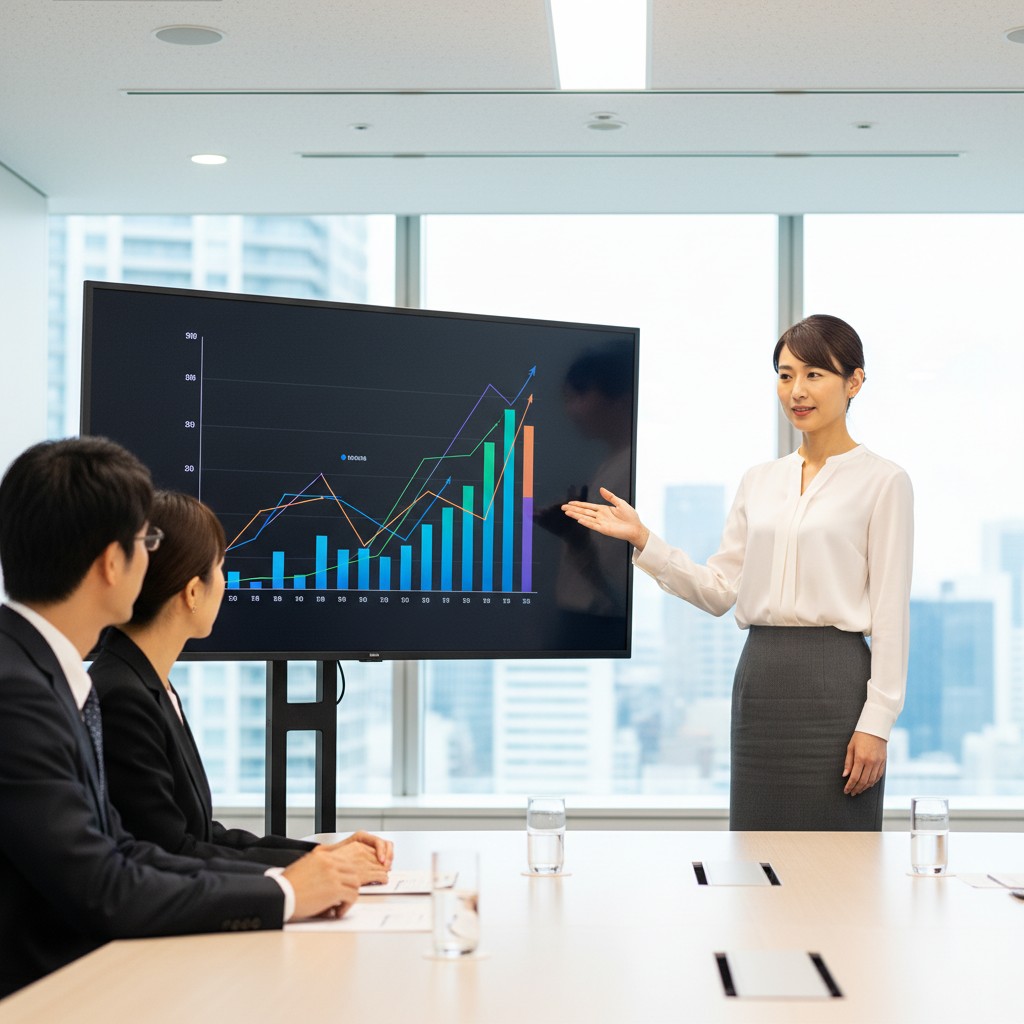 AEO対策の成功事例とKPIを分析するダッシュボード画面