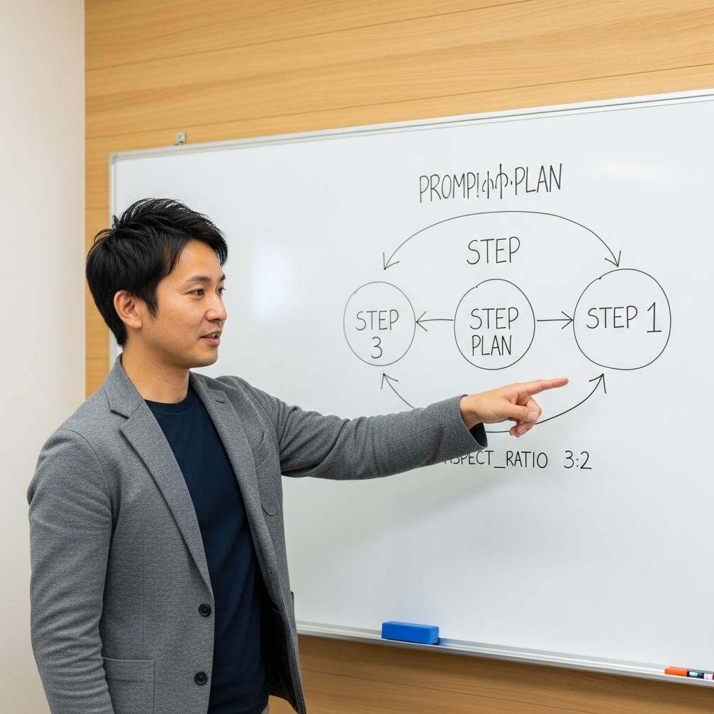 AIエージェント導入3ステップを説明するビジネスオーナー