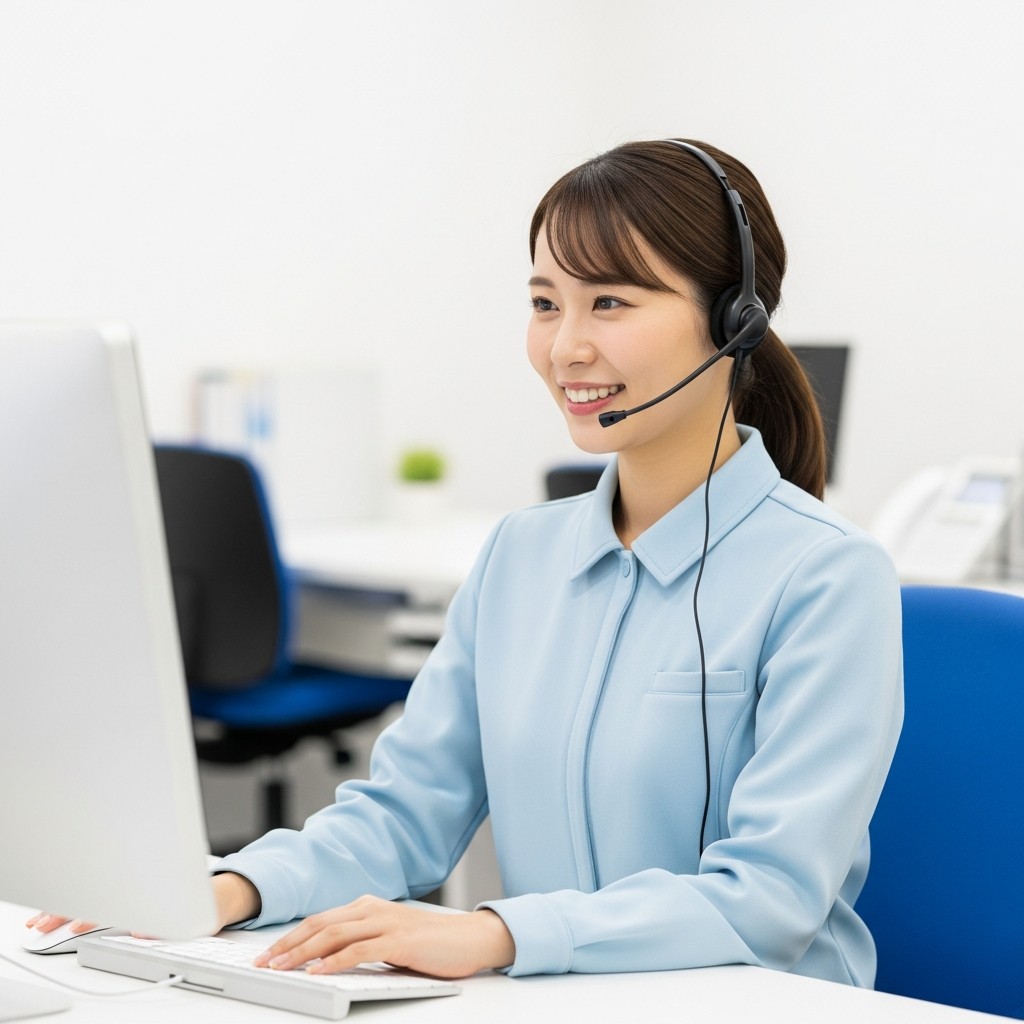 よくある質問に答えるカスタマーサポート担当者