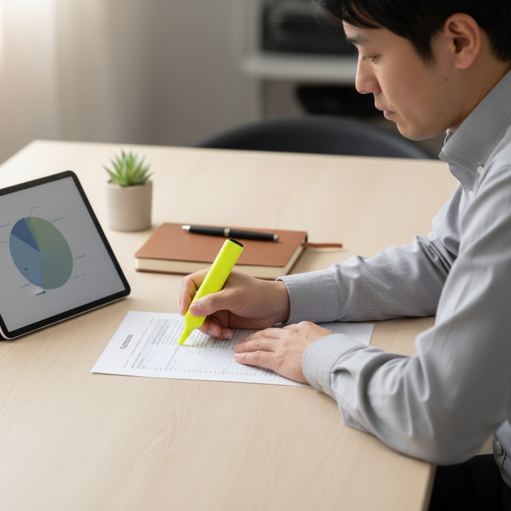 運用代行費用の内訳を解説するデジタルマーケティング担当者