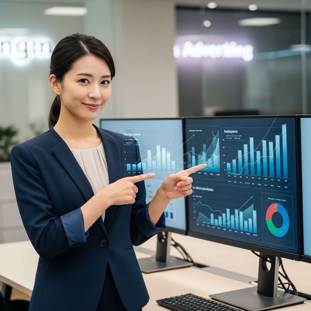 Meta広告のパフォーマンス分析結果を確認するデジタルマーケター