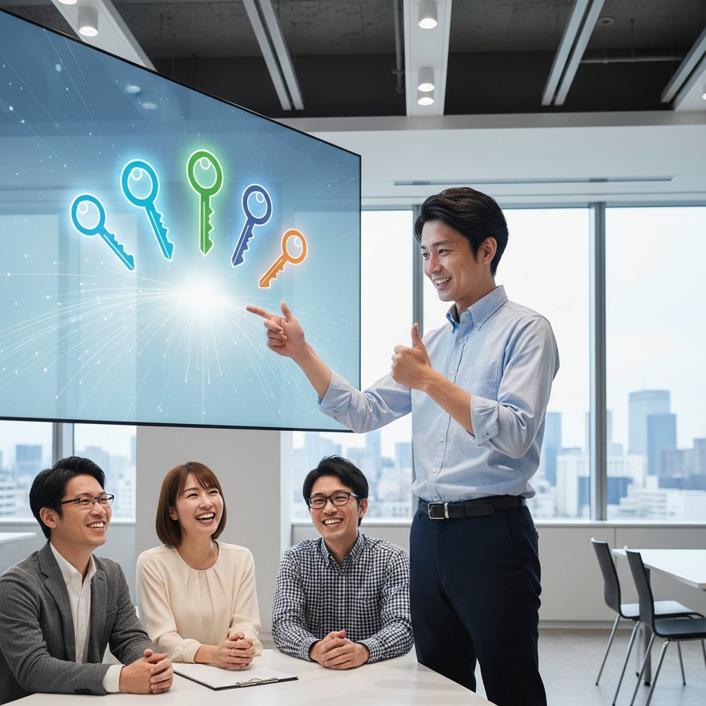 DX成功のための5つのポイントを社内で共有するDX推進担当者