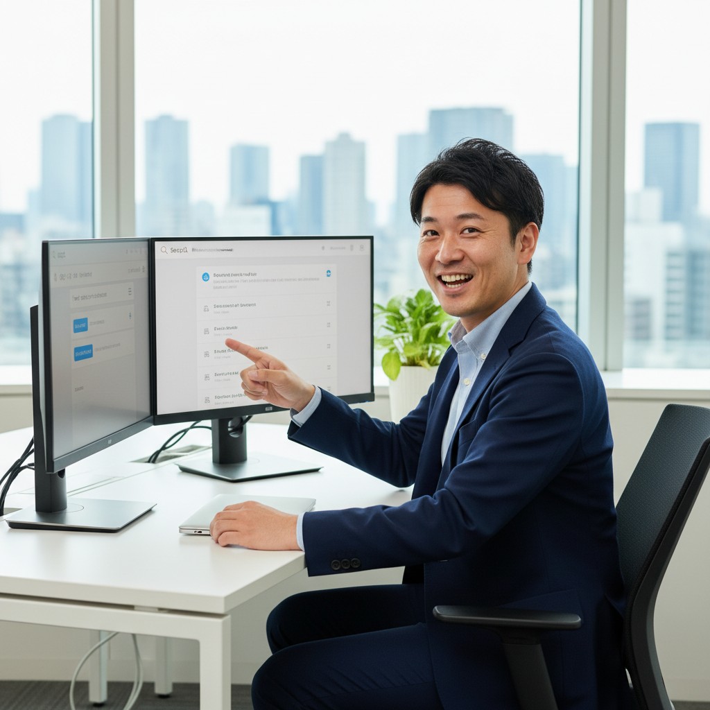 GEO対策(生成エンジン最適化)とSEOの違いを比較する若手デジタルマーケター