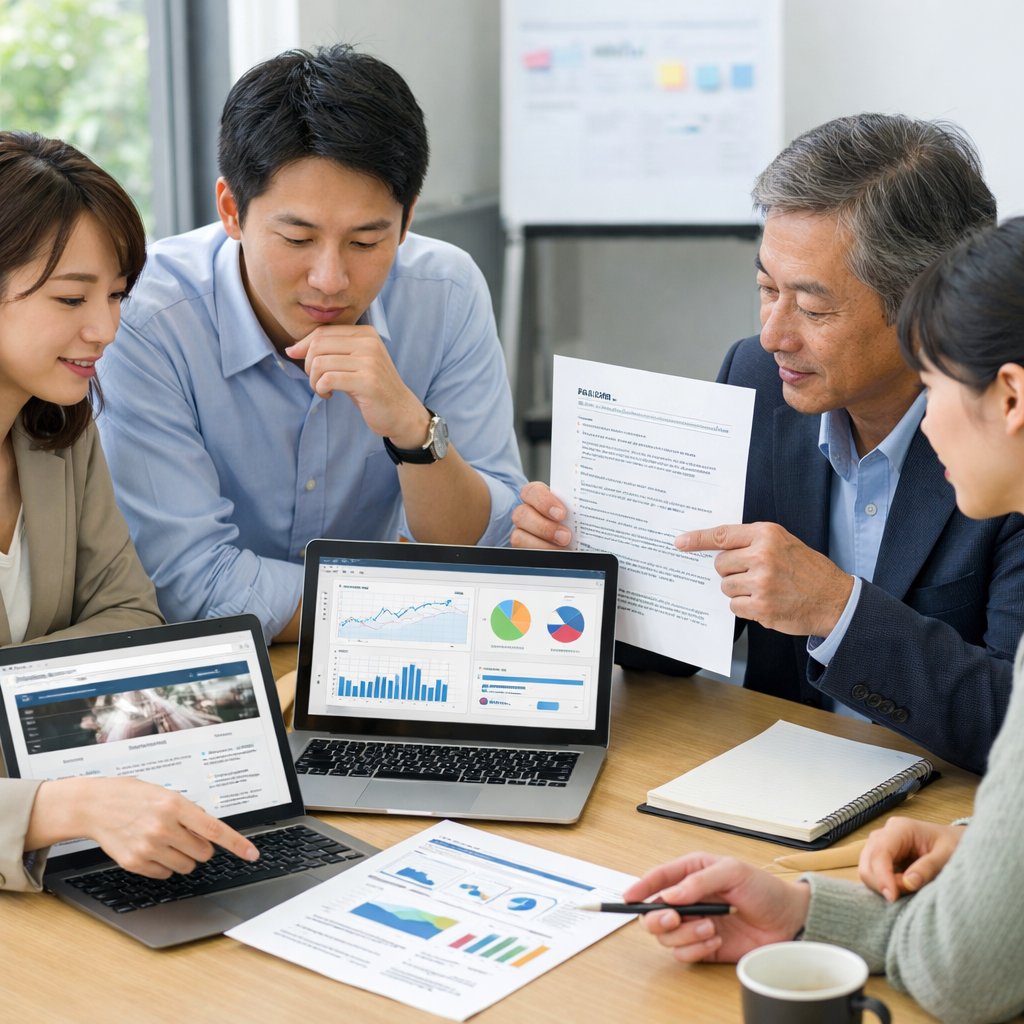 AI検索最適化で回答の信頼性を確認する日本人マーケティングチーム
