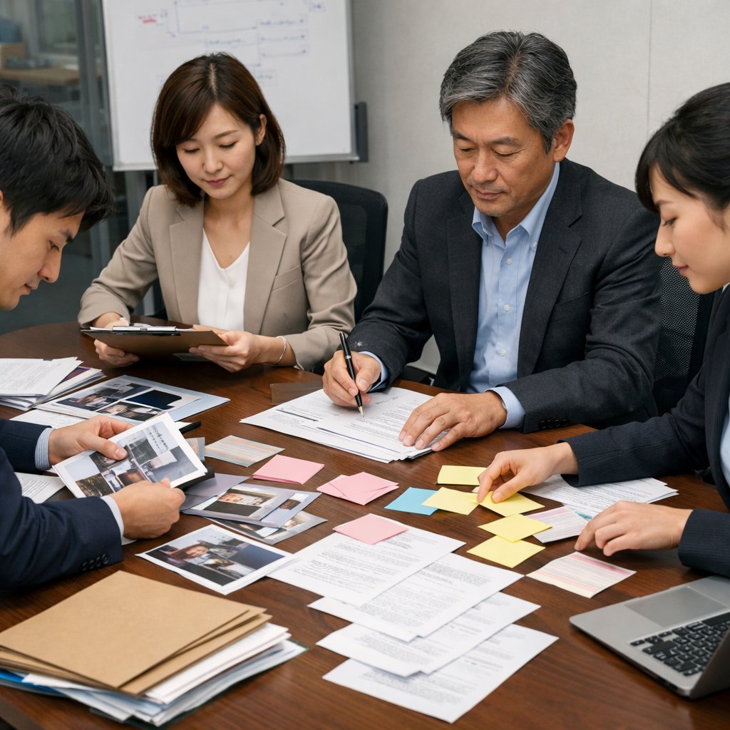 一次情報と顧客事例を整理してAI検索に備える日本人担当者