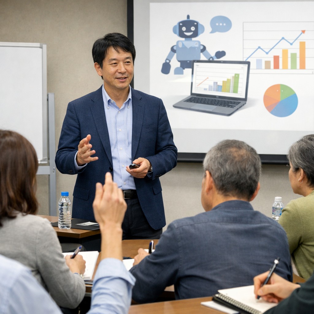 Google広告 AIアドバイザーの質問に回答する日本人マーケティングコンサルタント