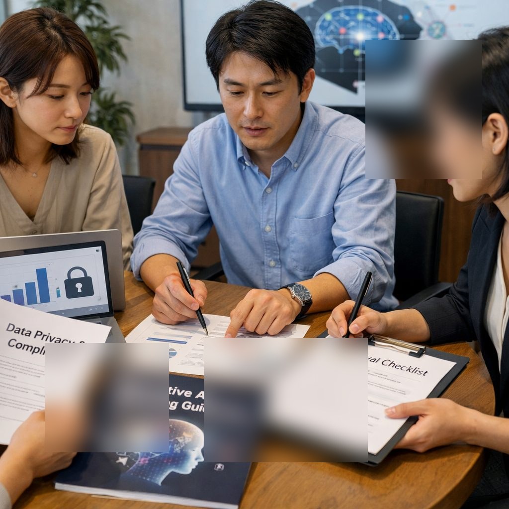 生成AI活用の社内ルールとデータ管理を確認する担当者
