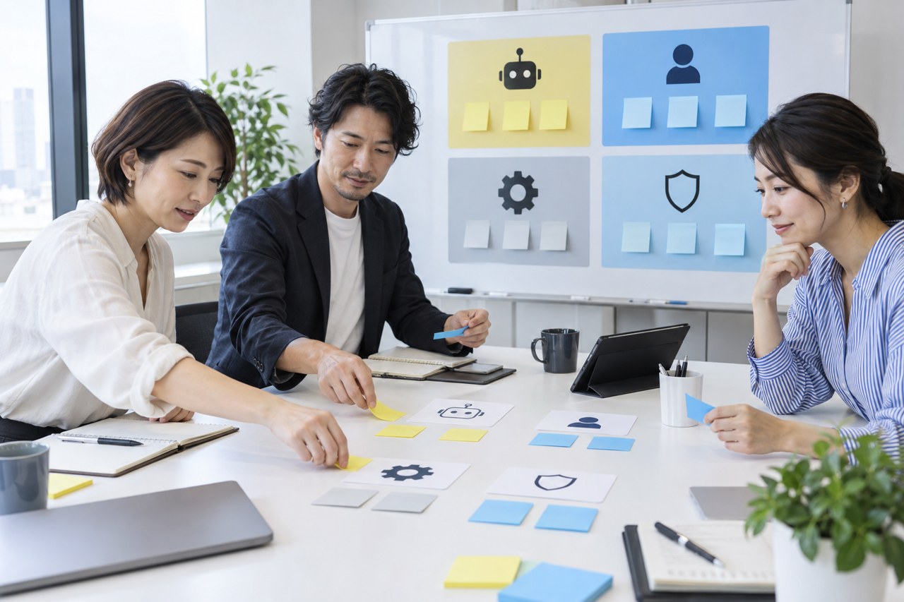 自動実行と人間承認の境界を4分類で整理するマーケティング会議