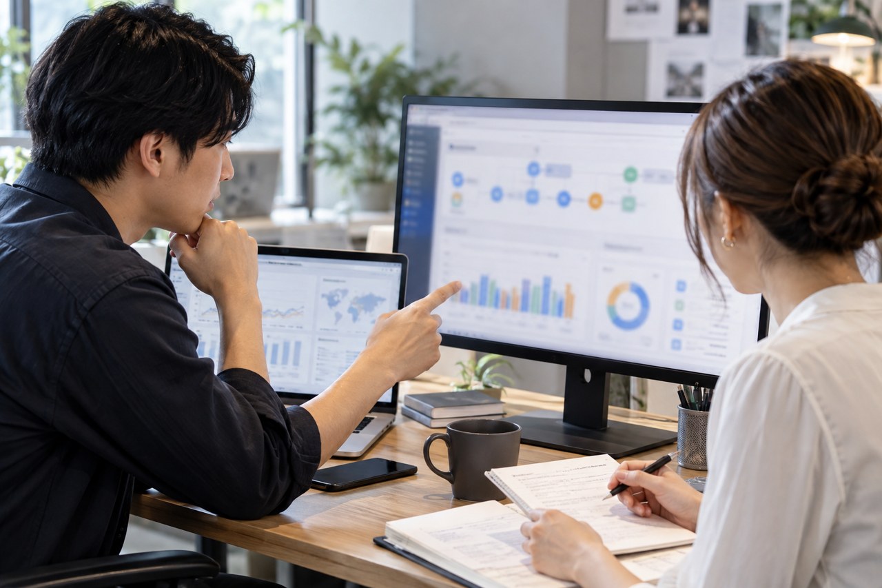 Demand Gen広告の会話導線とGA4指標を確認するマーケティング担当者