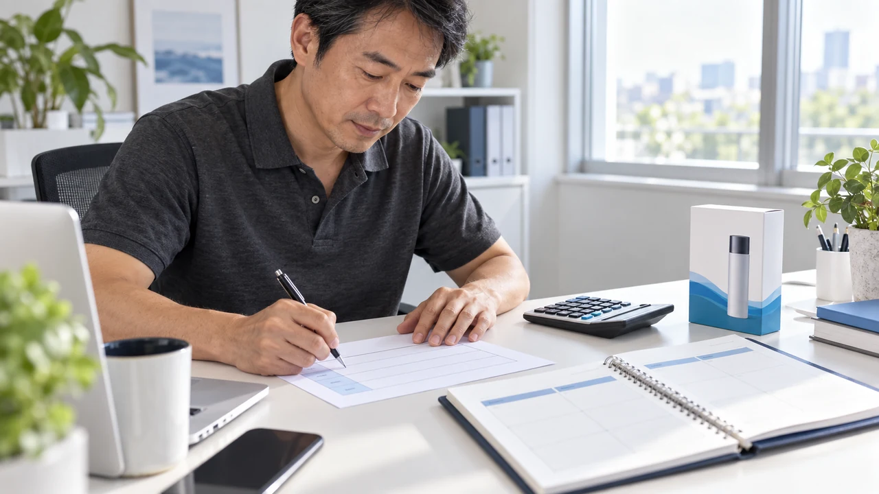 事業目標と予算、担当業務を書き込む依頼準備のワークシート