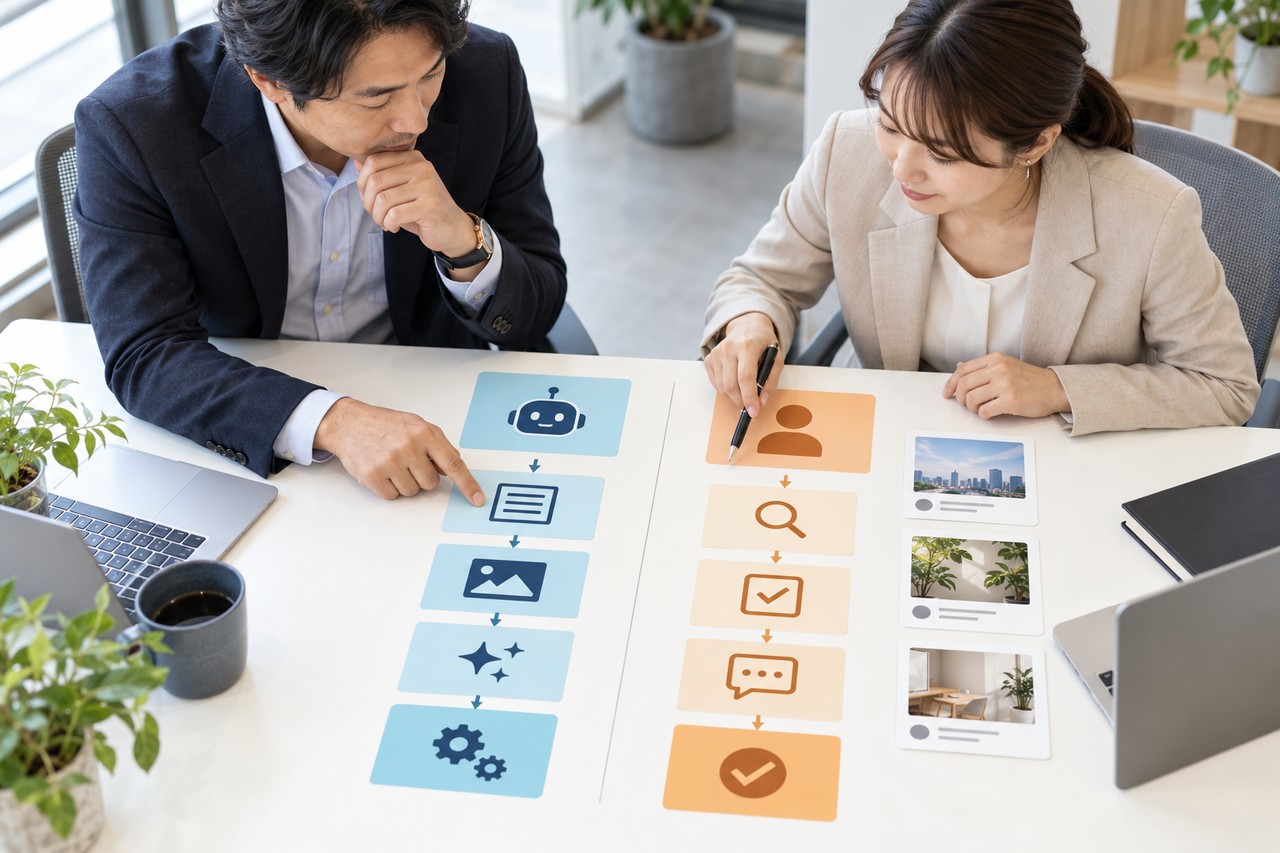 SNS運用でAIに任せる業務と人が確認する業務を整理する会議