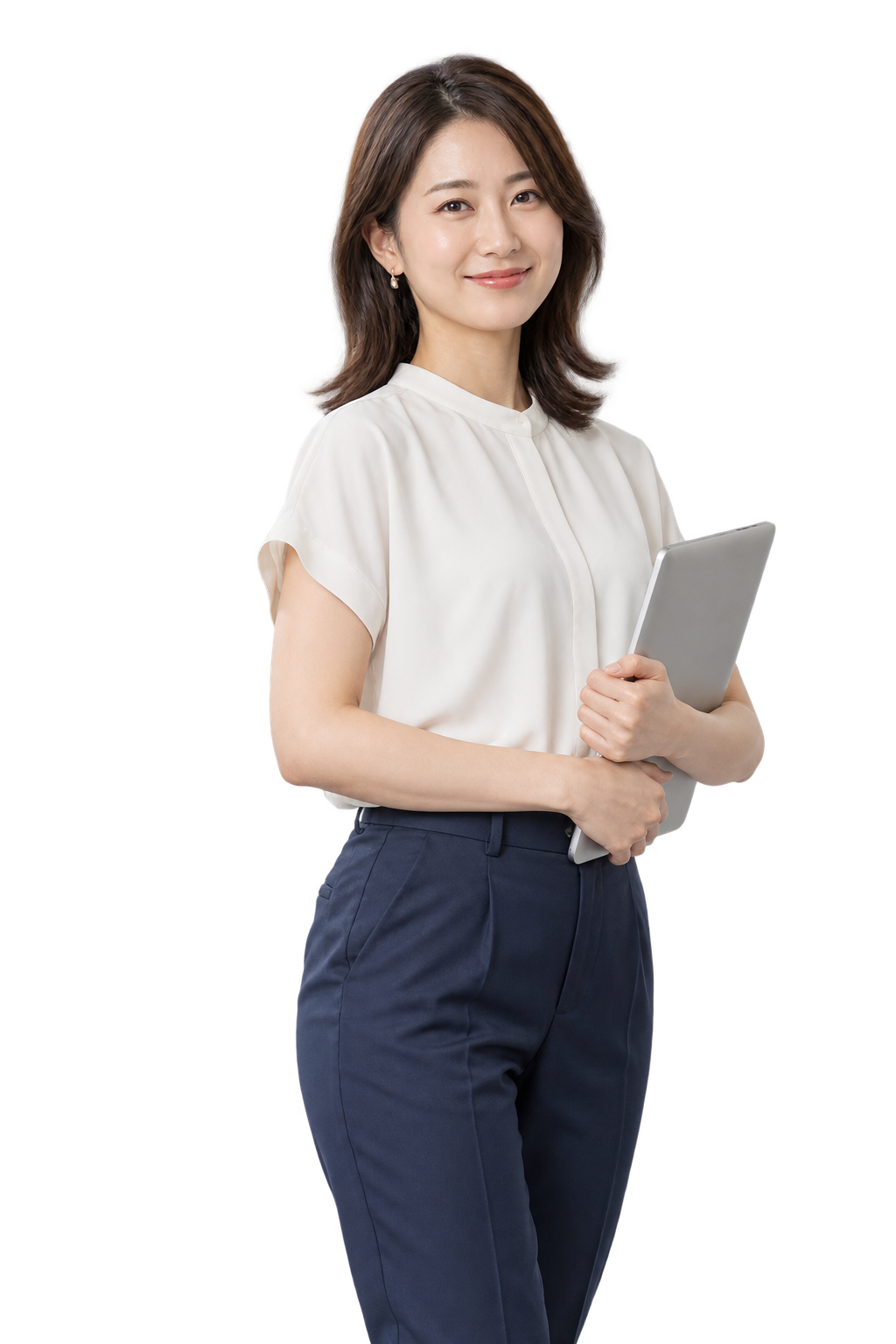 タブレットを持つ女性