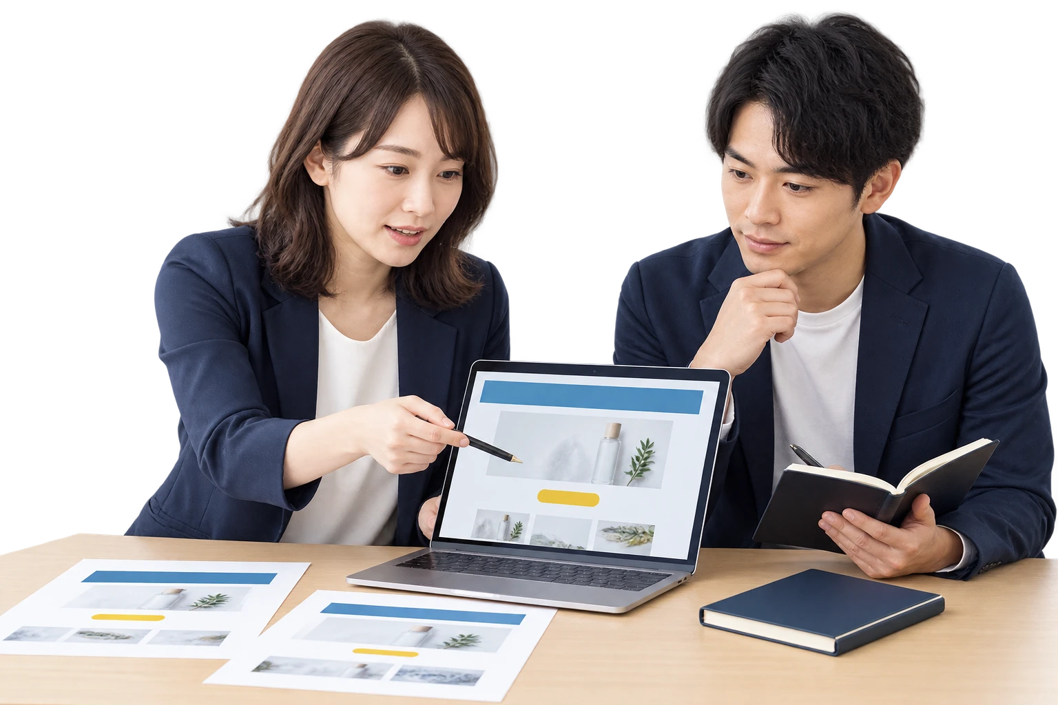 制作内容を一緒に検討する担当者たち