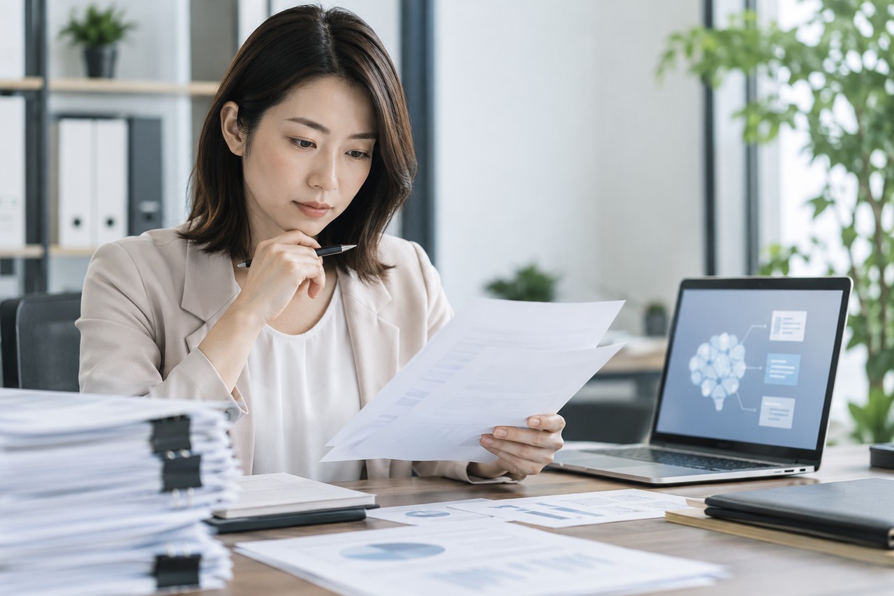 承認済み情報をAI FAQ用に確認する担当者