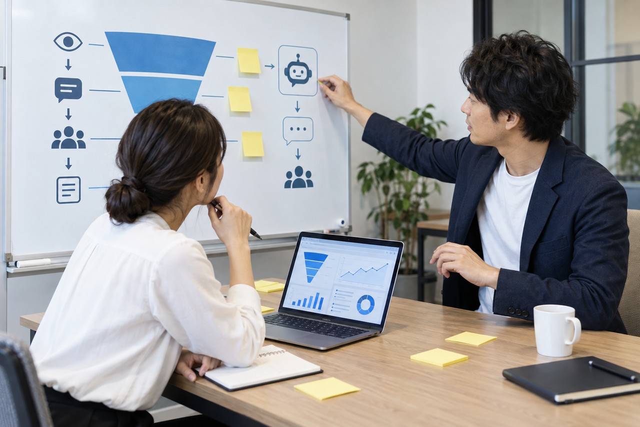 ChatGPT広告のクリックから問い合わせまでの指標を確認する担当者
