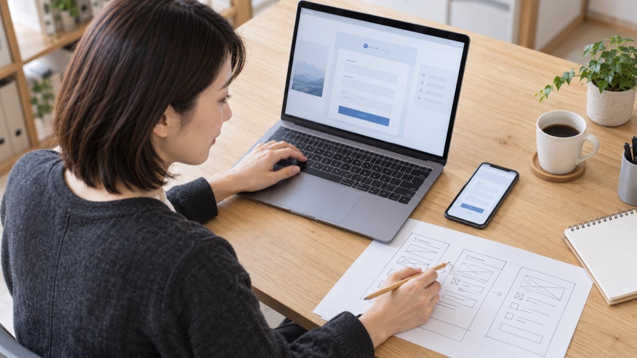 問い合わせフォームの入力項目を紙と画面で点検するUX担当者