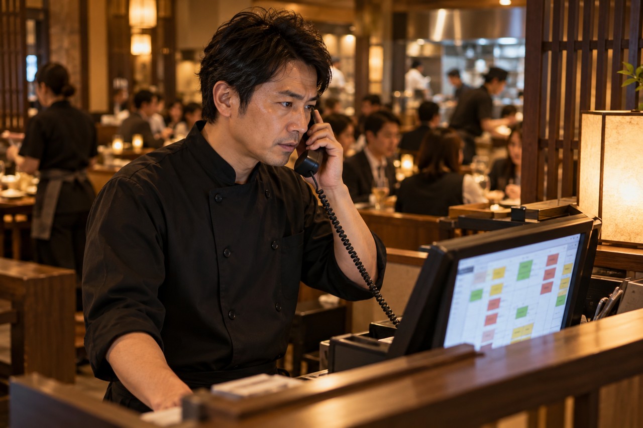 営業時間外の電話予約を受け付ける飲食店の音声AI導線