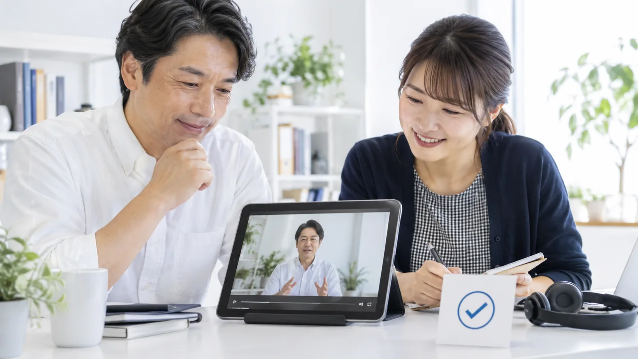 初めてのクローン動画を社長と担当者が確認する様子