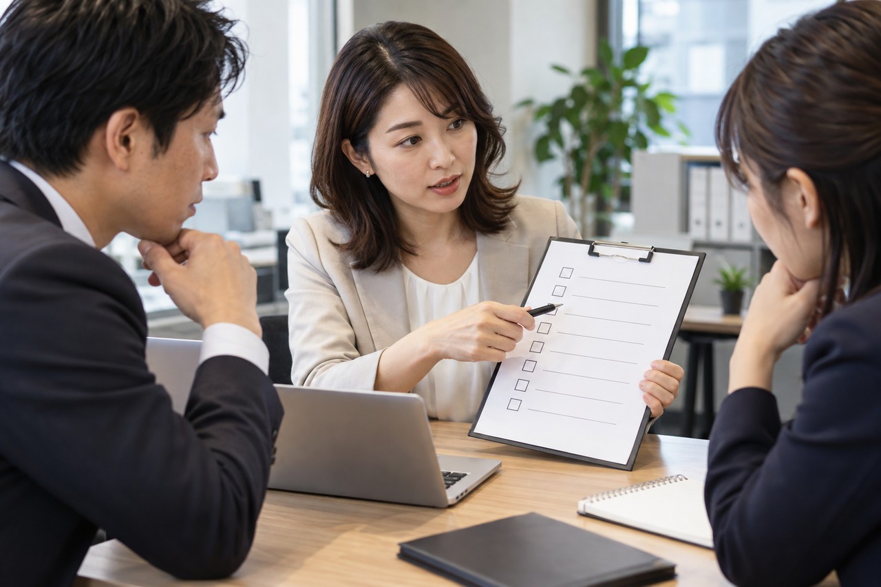 入力してよい情報と確認担当者を決める社内ミーティング