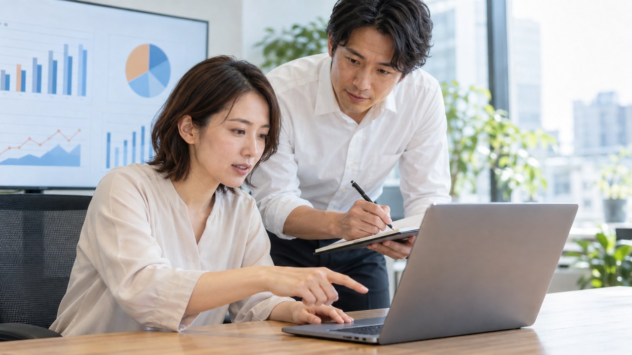 サイトの操作を観察しながら改善点を記録する担当者